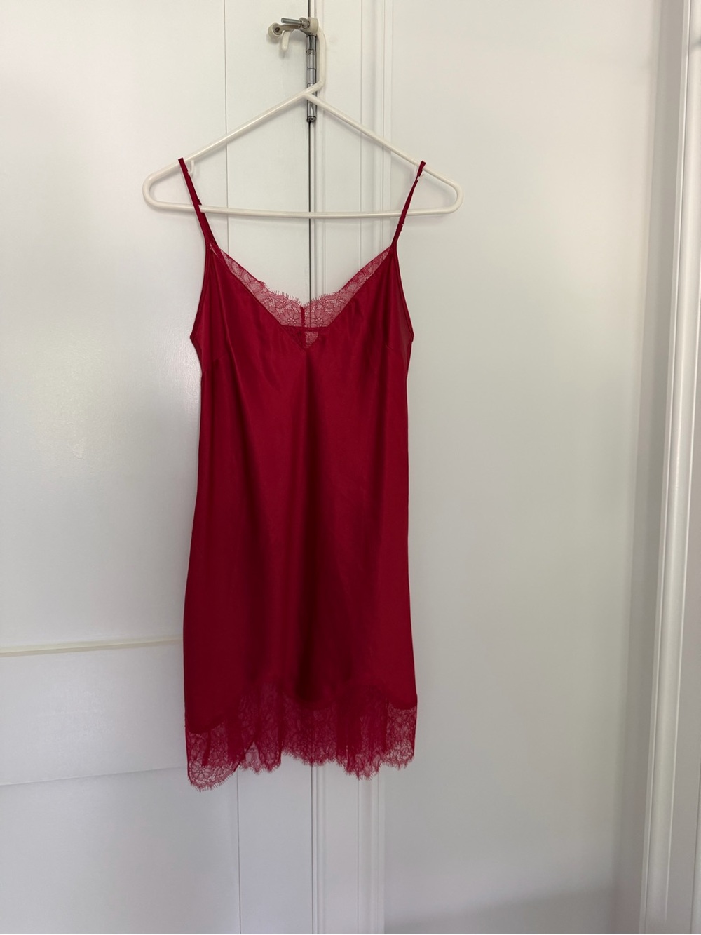 Victoria's Secret Red Lace-Trim Slip